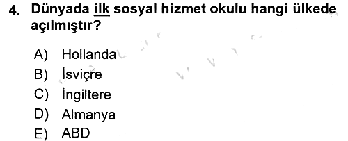 Sosyal Hizmete Giriş 2016-2017 Ara Sınav - 4. soru