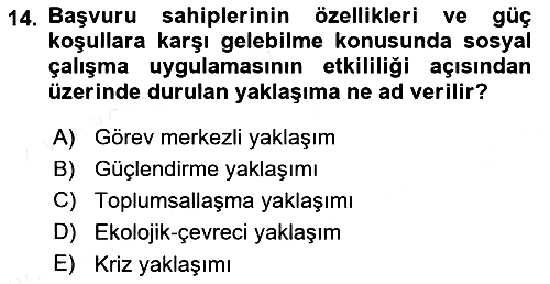Sosyal Hizmete Giriş 2018-2019 Ara Sınav - 14. soru