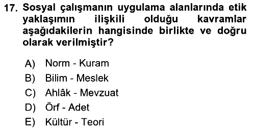 Sosyal Hizmete Giriş 2018-2019 Ara Sınav - 17. soru