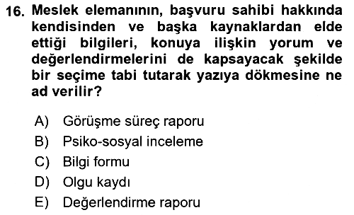 Sosyal Hizmete Giriş 2019-2020 Ara Sınav - 16. soru