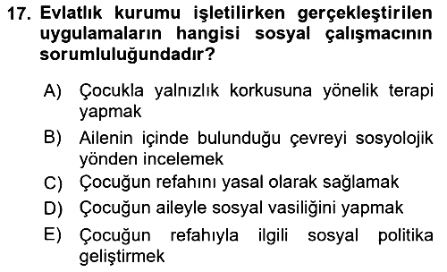 Sosyal Hizmete Giriş 2021-2022 Ara Sınav - 17. soru