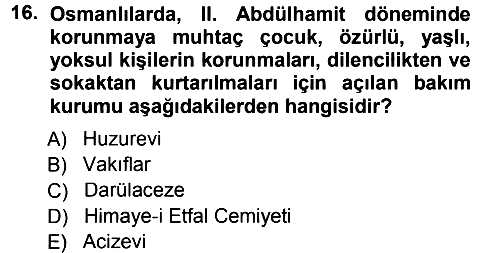 Sosyal Hizmete Giriş 2012-2013 Dönem Sonu Sınavı - 16. soru