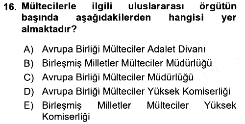 Sosyal Hizmete Giriş 2016-2017 Dönem Sonu Sınavı - 16. soru