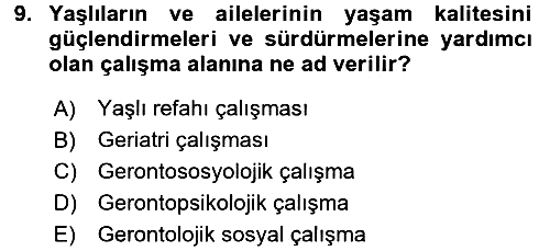 Sosyal Hizmete Giriş 2017-2018 Dönem Sonu Sınavı - 9. soru