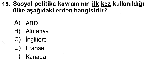 Sosyal Hizmete Giriş 2017-2018 Dönem Sonu Sınavı - 15. soru