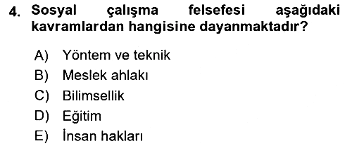 Sosyal Hizmete Giriş 2024-2025 Dönem Sonu Sınavı - 4. soru