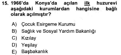 Temel Bakım Hizmetleri 2017-2018 3 Ders Sınavı - 15. soru