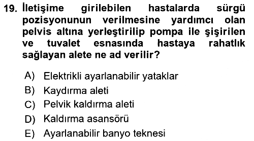 Temel Bakım Hizmetleri 2017-2018 3 Ders Sınavı - 19. soru