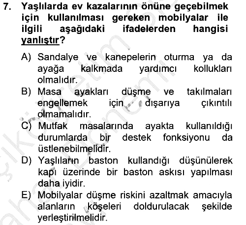 Temel Bakım Hizmetleri 2012-2013 Ara Sınav - 7. soru