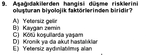Temel Bakım Hizmetleri 2012-2013 Ara Sınav - 9. soru