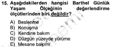 Temel Bakım Hizmetleri 2012-2013 Ara Sınav - 15. soru
