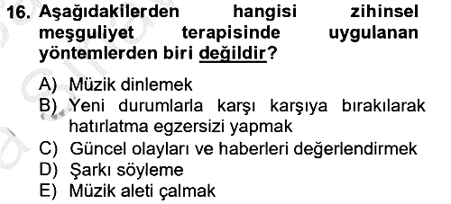 Temel Bakım Hizmetleri 2012-2013 Ara Sınav - 16. soru