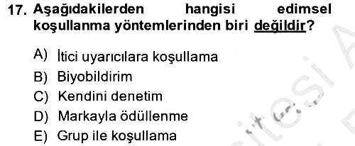 Temel Bakım Hizmetleri 2013-2014 Ara Sınav - 17. soru