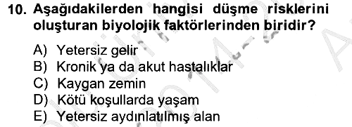 Temel Bakım Hizmetleri 2014-2015 Ara Sınav - 10. soru