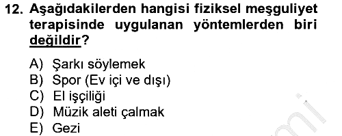 Temel Bakım Hizmetleri 2014-2015 Ara Sınav - 12. soru