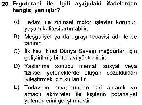Temel Bakım Hizmetleri 2015-2016 Ara Sınav - 20. soru
