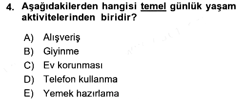 Temel Bakım Hizmetleri 2017-2018 Ara Sınav - 4. soru
