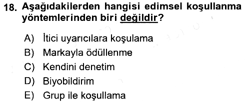 Temel Bakım Hizmetleri 2017-2018 Ara Sınav - 18. soru