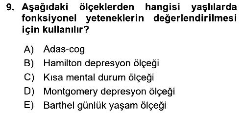 Temel Bakım Hizmetleri 2023-2024 Ara Sınav - 9. soru