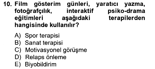 Temel Bakım Hizmetleri 2012-2013 Dönem Sonu Sınavı - 10. soru