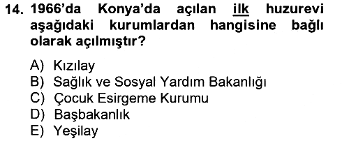 Temel Bakım Hizmetleri 2012-2013 Dönem Sonu Sınavı - 14. soru