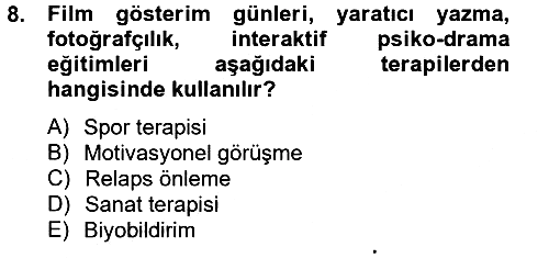 Temel Bakım Hizmetleri 2013-2014 Dönem Sonu Sınavı - 8. soru