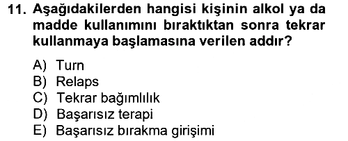 Temel Bakım Hizmetleri 2013-2014 Dönem Sonu Sınavı - 11. soru