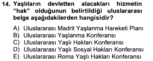 Temel Bakım Hizmetleri 2013-2014 Dönem Sonu Sınavı - 14. soru
