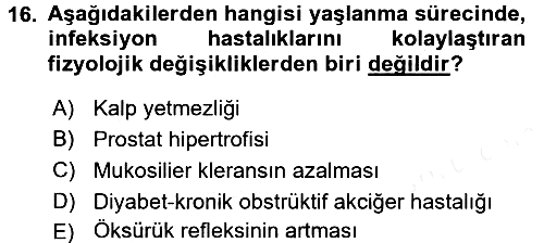 Temel Bakım Hizmetleri 2017-2018 Dönem Sonu Sınavı - 16. soru