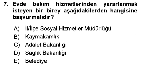 Temel Bakım Hizmetleri 2024-2025 Dönem Sonu Sınavı - 7. soru
