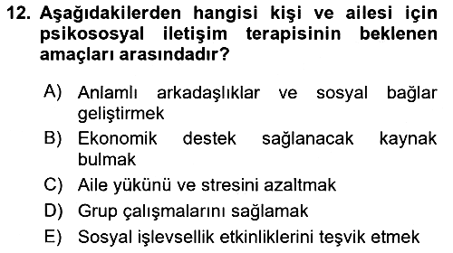 Temel Bakım Hizmetleri 2024-2025 Dönem Sonu Sınavı - 12. soru