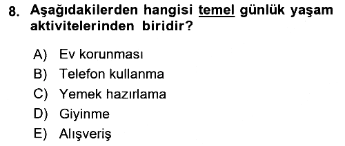 Temel Bakım Hizmetleri 2025-2026 Dönem Sonu Sınavı - 8. soru