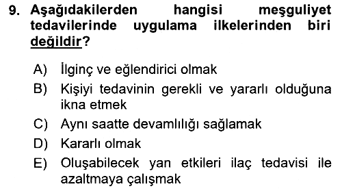 Temel Bakım Hizmetleri 2018-2019 Yaz Okulu Sınavı - 9. soru