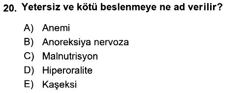 Temel Bakım Hizmetleri 2018-2019 Yaz Okulu Sınavı - 20. soru