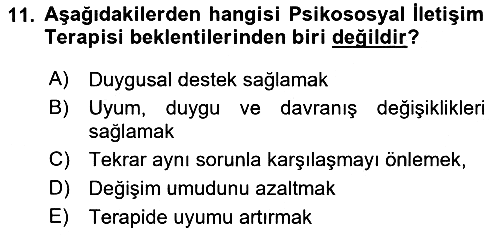 Temel Bakım Hizmetleri 2020-2021 Yaz Okulu Sınavı - 11. soru