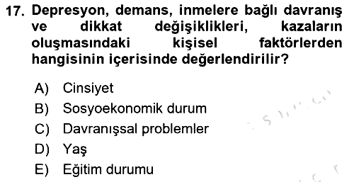 Temel Bakım Hizmetleri 2021-2022 Yaz Okulu Sınavı - 17. soru