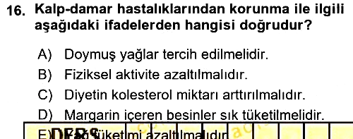 Yaşlı ve Hasta Bakım Hizmetleri 2015-2016 Ara Sınav - 16. soru