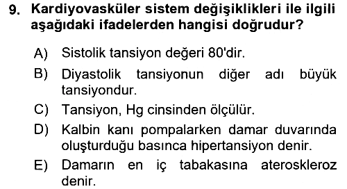 Yaşlı ve Hasta Bakım Hizmetleri 2016-2017 Ara Sınav - 9. soru