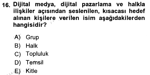 Dijital Yayıncılık 2021-2022 Dönem Sonu Sınavı - 16. soru