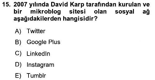 Dijital Yayıncılık 2023-2024 Dönem Sonu Sınavı - 15. soru
