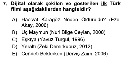 Dijital Yayıncılık 2021-2022 Yaz Okulu Sınavı - 7. soru