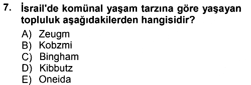 Aile Sosyolojisi 2012-2013 Ara Sınav - 7. soru