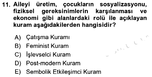 Aile Sosyolojisi 2022-2023 Ara Sınav - 11. soru