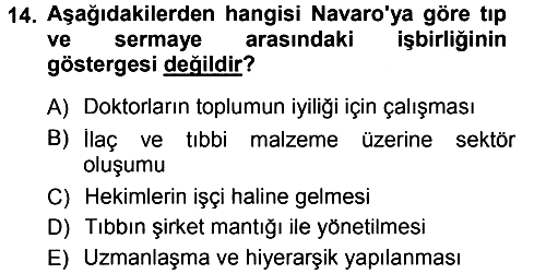 Aile Sosyolojisi 2012-2013 Dönem Sonu Sınavı - 14. soru