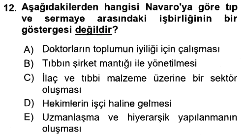 Aile Sosyolojisi 2018-2019 Dönem Sonu Sınavı - 12. soru
