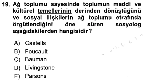 Aile Sosyolojisi 2021-2022 Dönem Sonu Sınavı - 19. soru