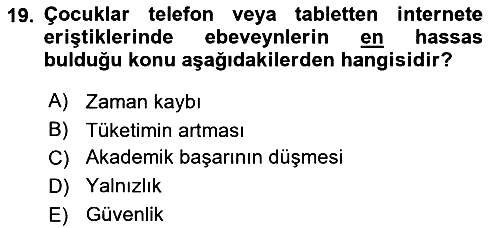 Aile Sosyolojisi 2025-2026 Dönem Sonu Sınavı - 19. soru
