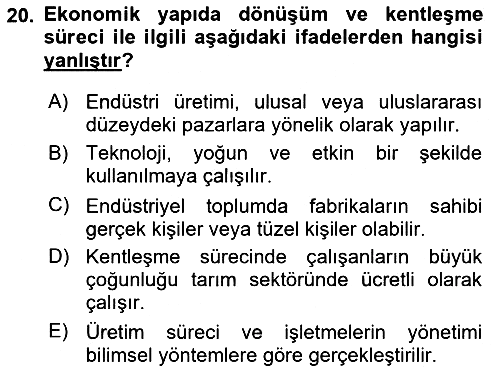 Aile Sosyolojisi 2025-2026 Dönem Sonu Sınavı - 20. soru