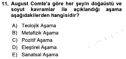 Aile Sosyolojisi 2022-2023 Yaz Okulu Sınavı - 11. soru