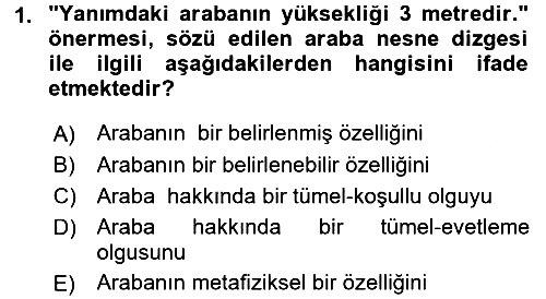 Bilim Felsefesi 2017-2018 3 Ders Sınavı - 1. soru